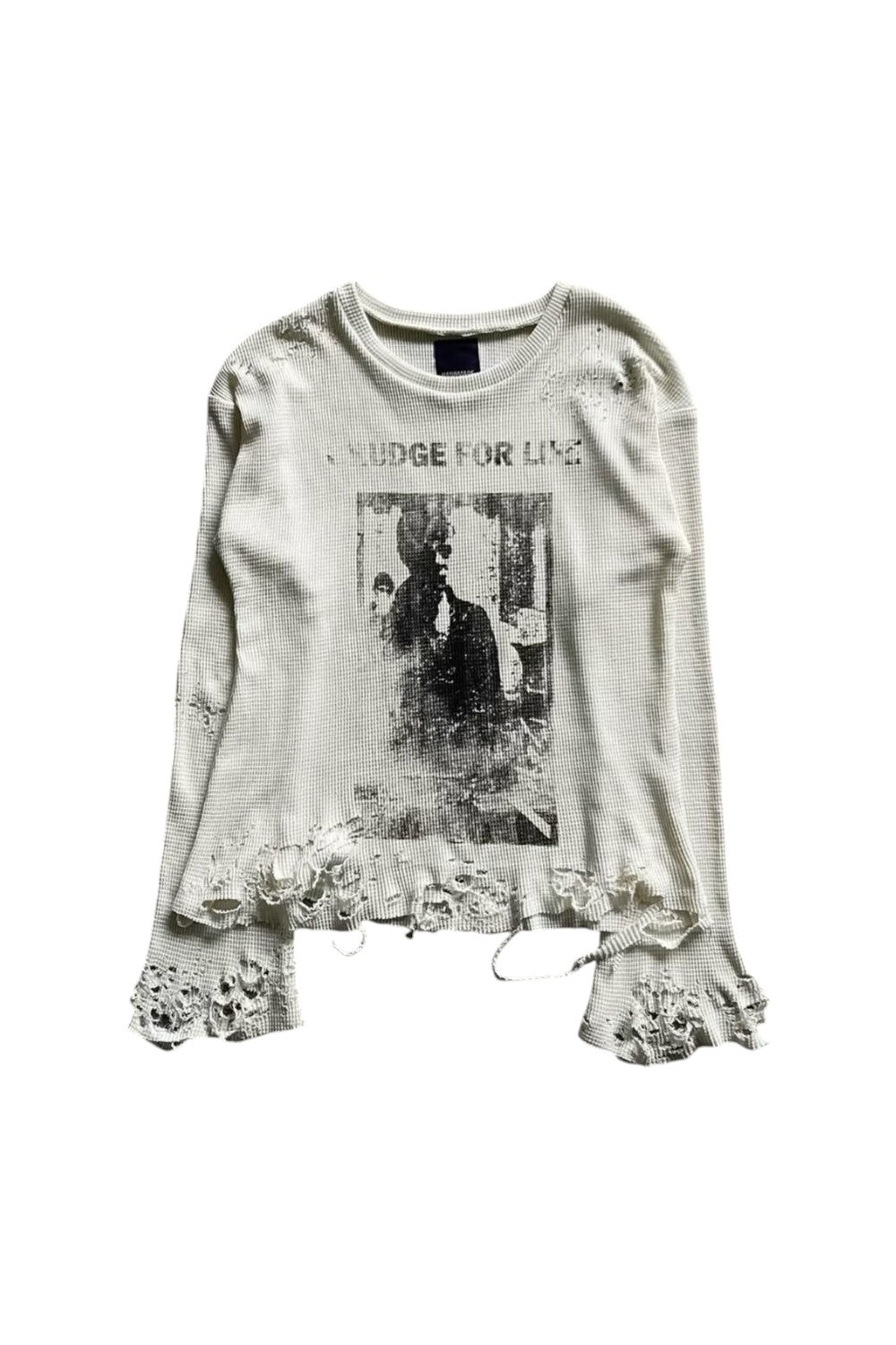 Y2K Distressed Graphic Waffle Longsleeve