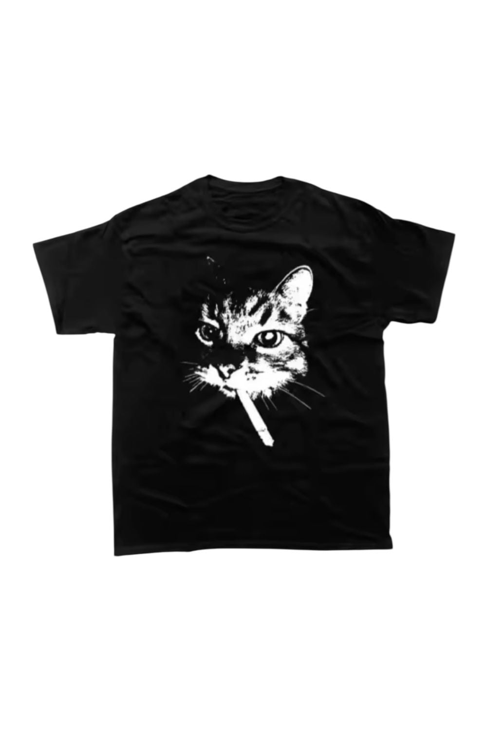 Black Y2K Cat T-Shirt