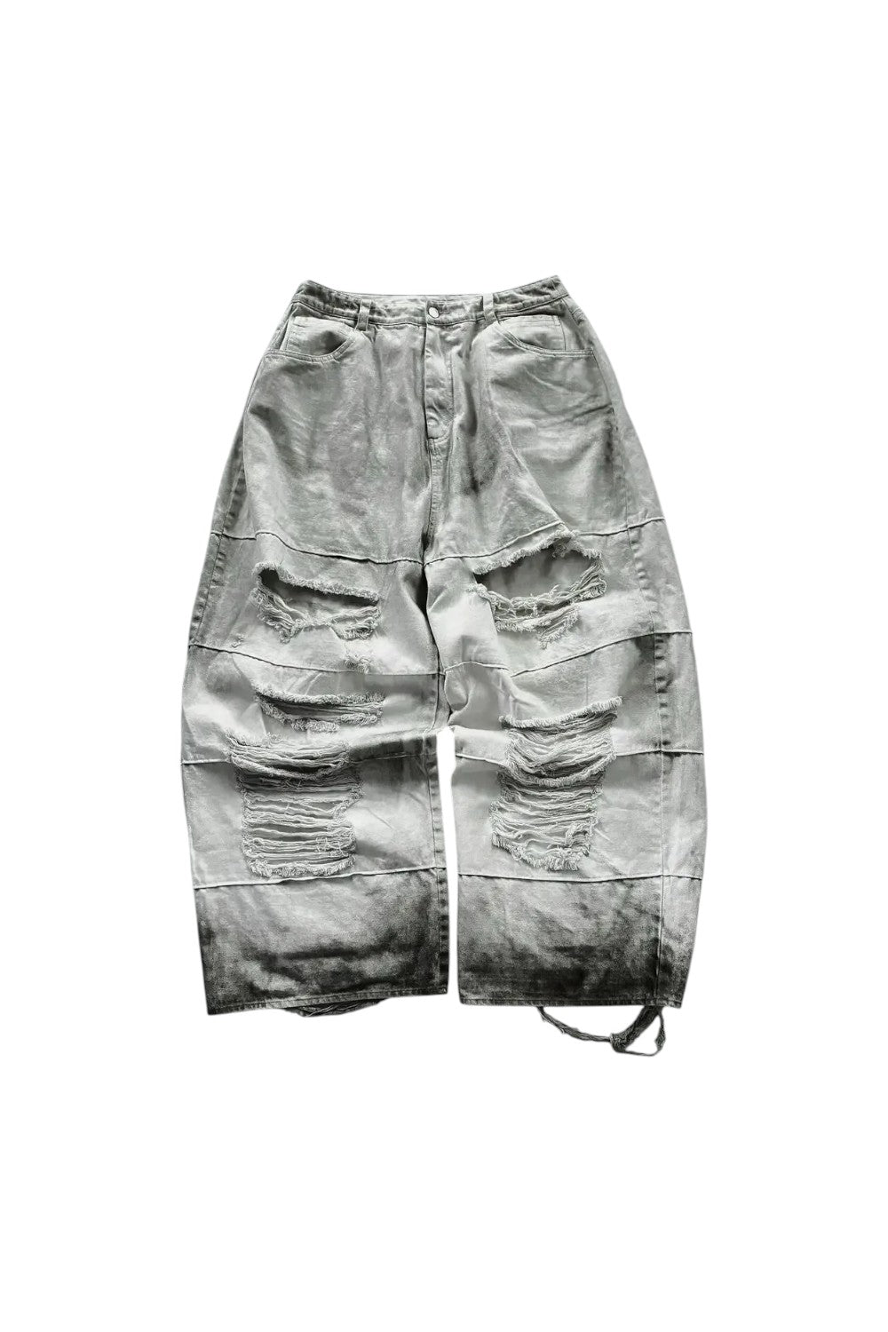 White Y2K Ripped Baggy Jeans