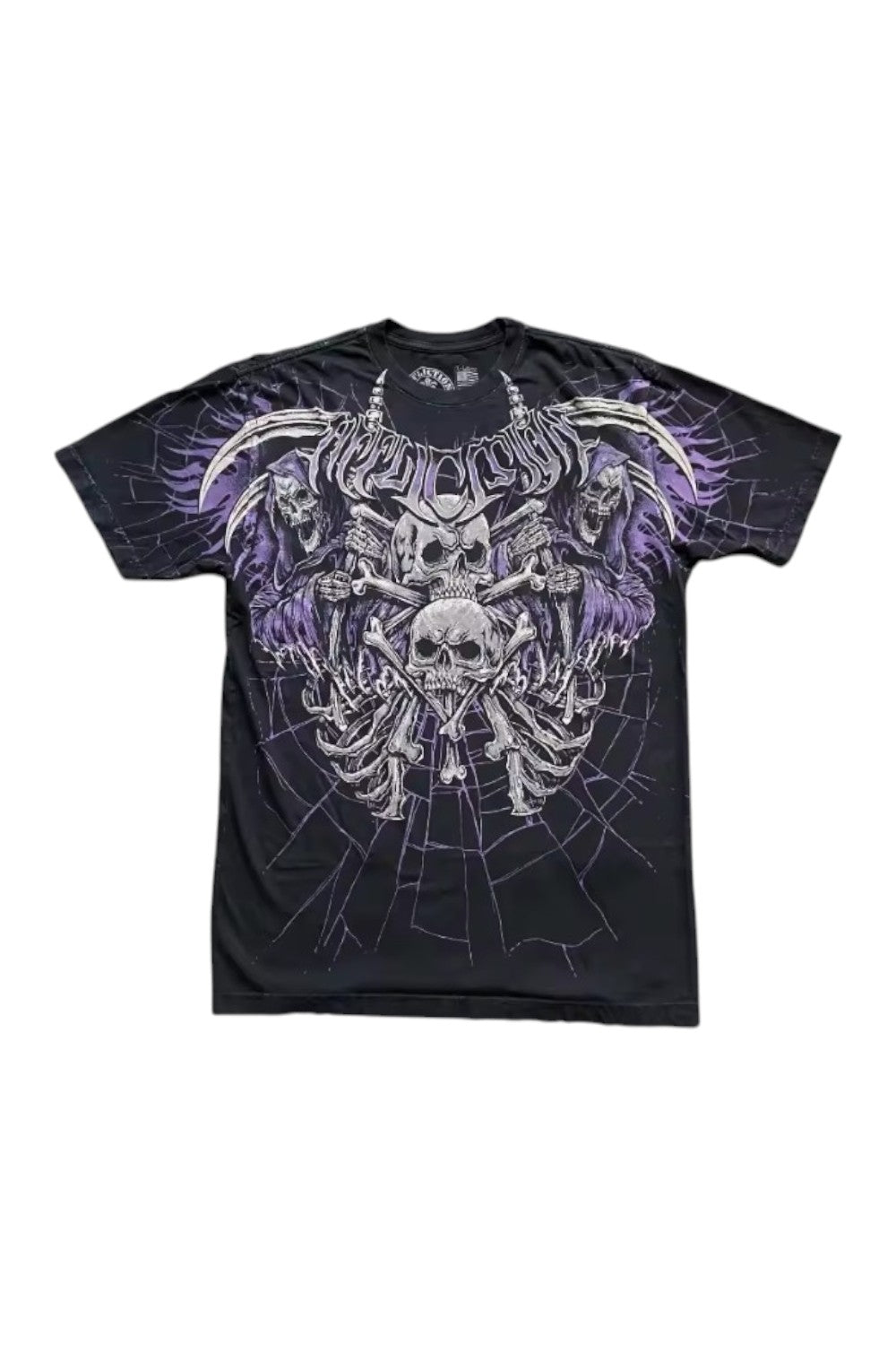 Y2K Street Design Retro Skull Print Short Sleeve T-Shirt